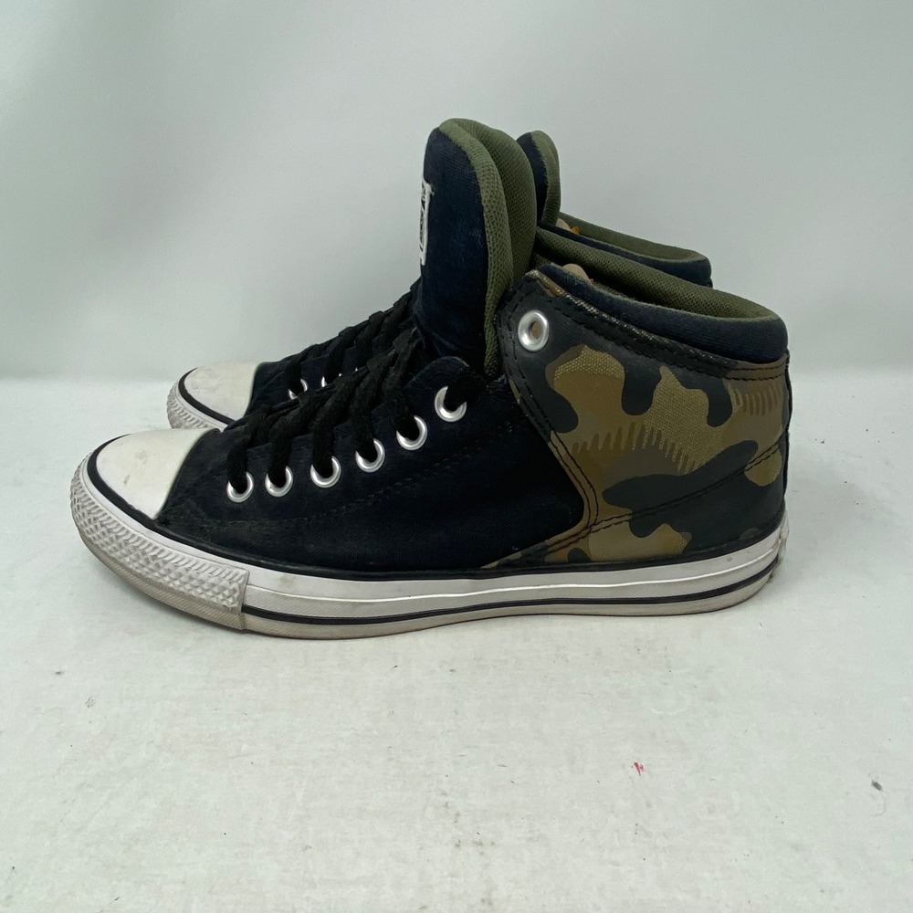 Converse Chuck Taylor All Star High Street Mid Black Camo Sneakers A01706F US 9W